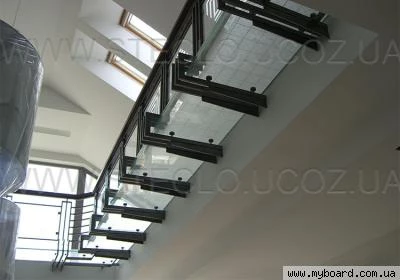 Фото Стеклянные ступени, стеклянные лестницы