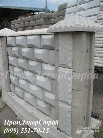 Фото Декоративные элементы забора блоки столбы крышки Одесса