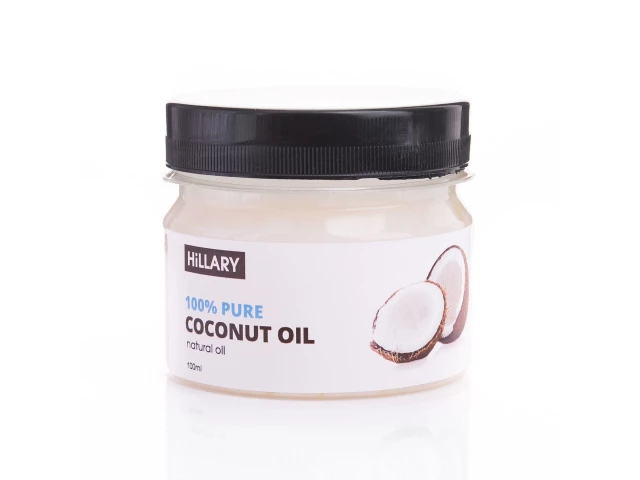 Фото Рафінована кокосова олія Hillary 100% Pure Coconut Oil, 100 мл