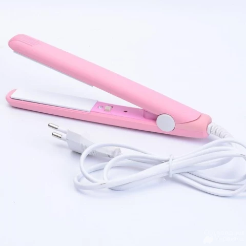 Фото Мини-выпрямитель для волос Supretto, розовый (5518)
