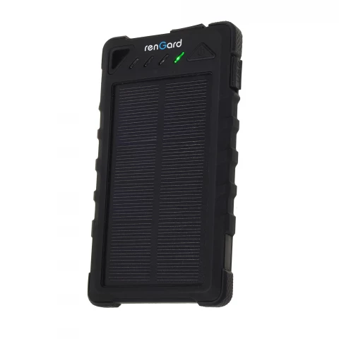 Фото Портативное зарядное устройство Rengard от солнечной батареи 8000 мА, черное (7099)