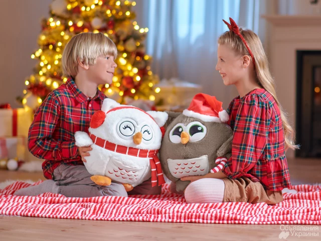 Фото Плед-іграшка Різдвяне Емоційне Совенятко