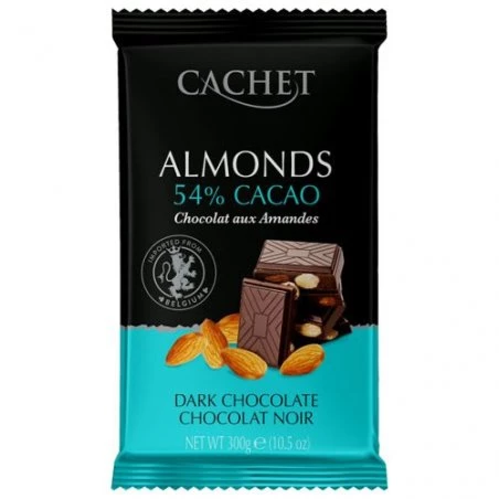 Фото Шоколад черный Миндаль Cachet какао 54% 300 г