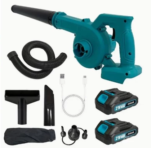 Фото Бездротовий пилосос та повітродувка з двома акумуляторами 1300 мАг і зарядним пристроєм