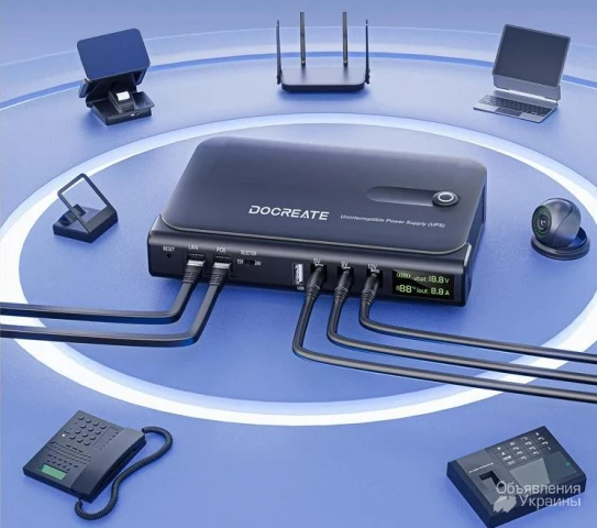 Фото DC-UPS 36Вт DC1036L Джерело безперебійного живлення 5В 9В 12В 24В для роутера, ONU, комутатора та відеокамери