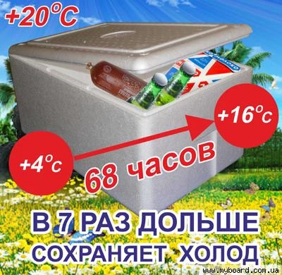 Фото Ящик из пенопласта для пищевых продуктов с крышкой