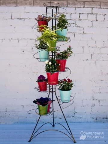 Фото Кованая подставка для цветов «СПИРАЛЬ 12»