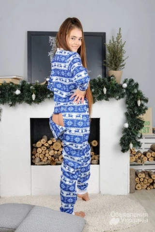 Фото Зимняя пижама с карманом на попе! Дарите любимым тепло!