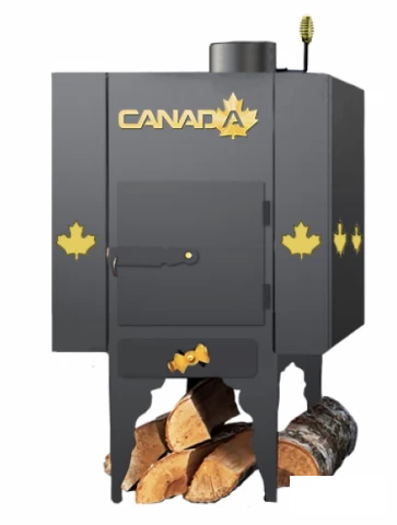 Фото Печь Канада с теплоаккумулятором и защитным кожухом