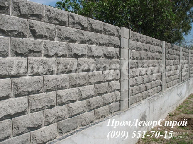Фото Декоративные блоки рваный камень для забора Одесса