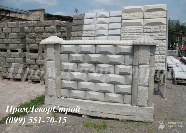 Фото Блоки бетонные заборные декоративные в Одессе