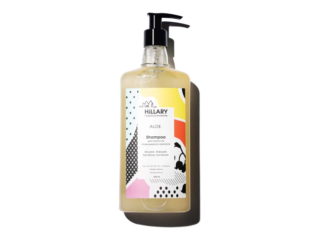 Фото Натуральний шампунь для сухого і пошкодженого волосся Hillary ALOE Shampoo, 500 мл