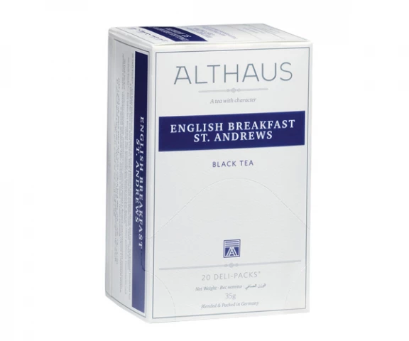 Фото Черный чай Althaus English Breakfast St. Andrews в пакетиках 20 шт