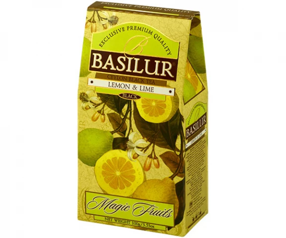 Фото Черный чай Basilur Лимон и лайм картон 100 г