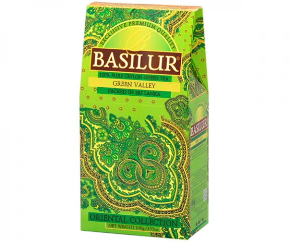Фото Зеленый чай Basilur Зеленая долина картон 100 г
