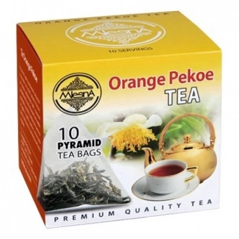 Фото Черный чай Оранж Пеко в пакетиках Млесна картон 20г