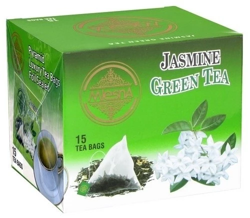 Фото Зеленый чай Жасмин в пакетиках Млесна картон 30 г