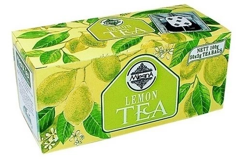 Фото Черный чай Лимон в пакетиках Млесна картон 100 г