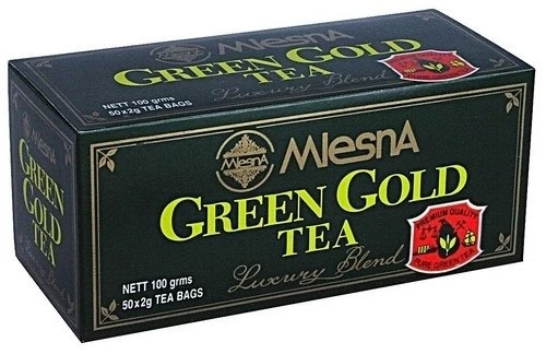 Фото Зеленый чай Грин Голд в пакетиках Млесна картон 100 г