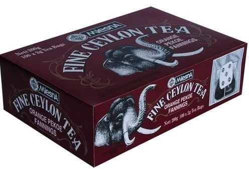 Фото Черный чай Прекрасный Цейлон OP в пакетиках Млесна картон 200 г