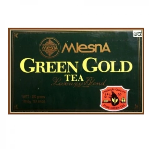 Фото Зеленый чай Грин Голд в пакетиках Млесна картон 200 г