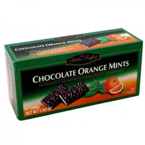 Фото Черный шоколад Maitre Truffout Chocolate Orange Mints 200 г