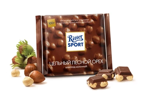 Фото Молочный шоколад Ritter Sport Цельный лесной орех 100 г