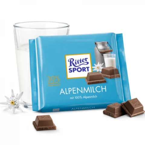 Фото Молочный шоколад Ritter Sport Альпийское молоко 30% какао 100 г