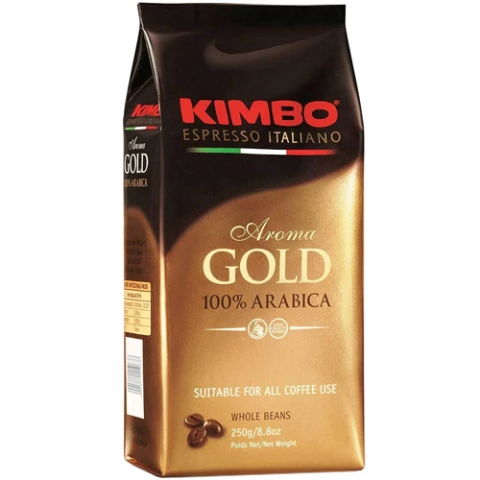 Фото Кофе KIMBO Espresso Aroma gold 100% Arabica в зернах 250 г