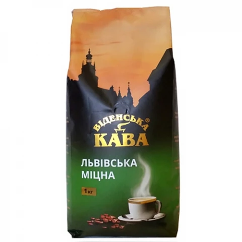 Фото Кофе Віденська кава Львівська Міцна в зернах 1 кг