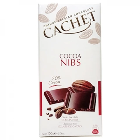 Фото Черный шоколад Cachet Cocoa Nibs 70% 100 г