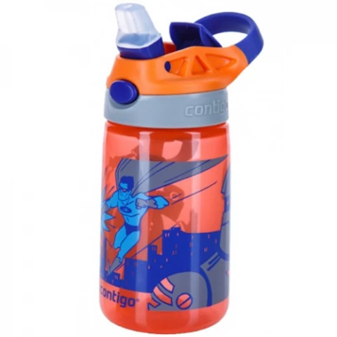 Фото Бутылка детская для воды Contigo Gizmo Flip Autoseal Tangerine Superhero (1000-0745) 420 мл