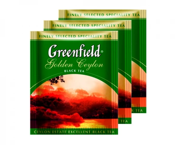 Фото Черный чай Greenfield Golden Ceylon - Цейлон в пакетиках 100 шт