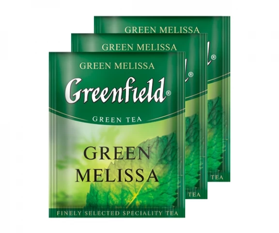 Фото Зеленый чай Greenfield Green Melissa - Мелисса в пакетиках 100 шт