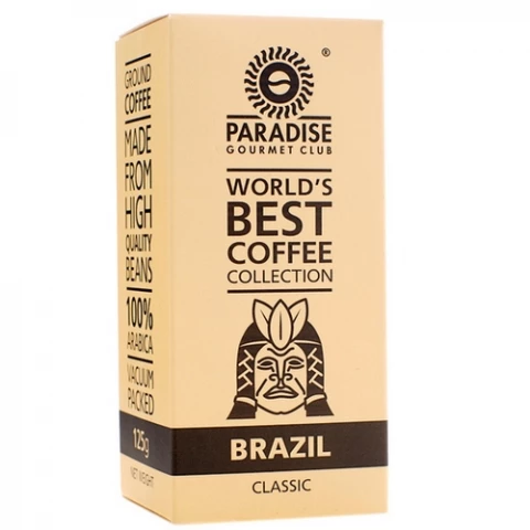 Фото Кофе Paradise Бразилия Сантос молотый 125 г