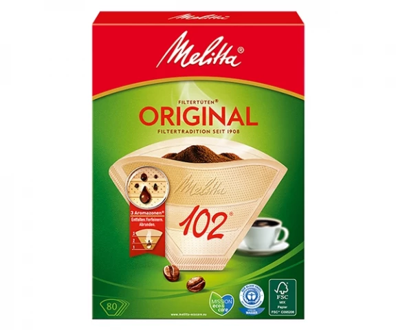 Фото Фильтр-пакет для кофе Melitta Aroma Zones 102 бумажный бежевый 80 шт