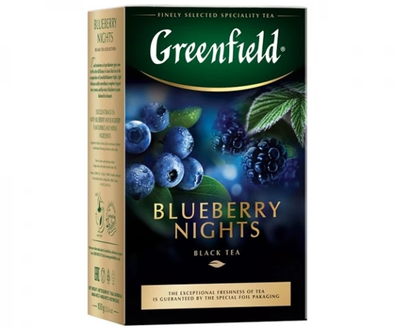 Фото Черный чай Greenfield Blueberry Nights - Черника 100 г