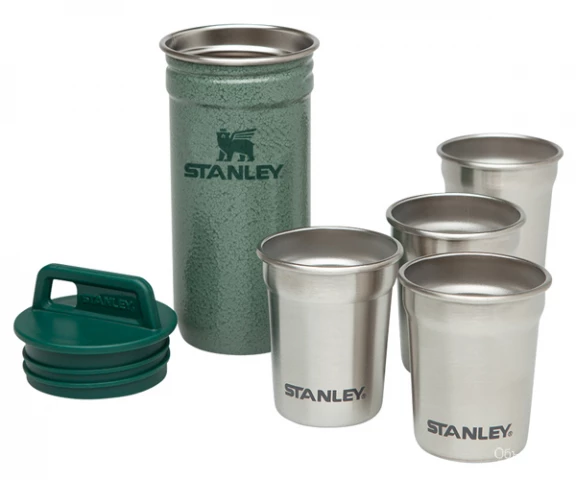 Фото Набор Stanley Adventure Combo Hammertone Green: фляга + 4 рюмки (10-01705-039)