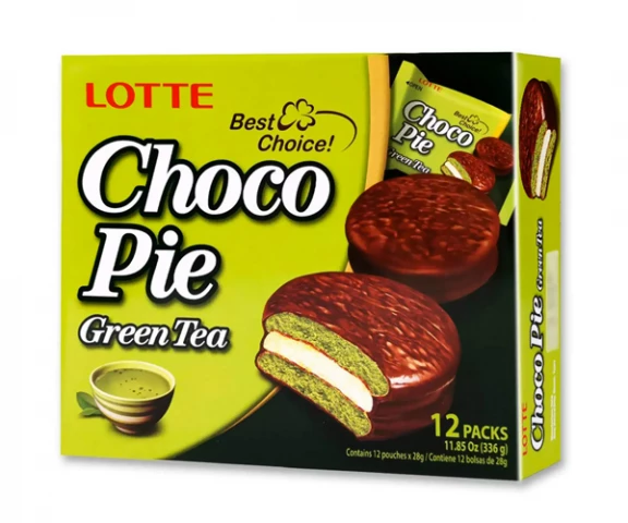 Фото Печенье LOTTE Choco Pie Green Tea 336 г