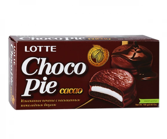 Фото Печенье LOTTE Choco Pie Cacao 168 г