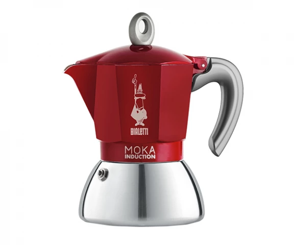 Фото Гейзерная кофеварка Bialetti Moka Induction Red на 6 чашек 270 мл (0006946)