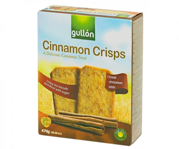 Фото Печенье GULLON Cinnamon crisps хрустящее с корицей 470 г