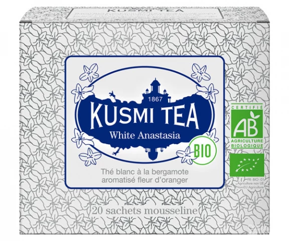 Фото Белый органический чай Kusmi Tea Anastasia в пакетиках 20 шт