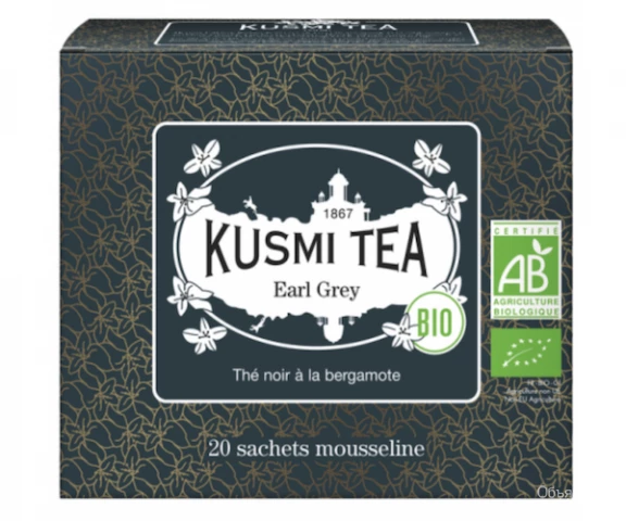 Фото Черный чай органический Kusmi Tea Earl Grey в пакетиках 20 шт