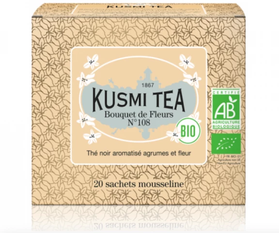 Фото Черный чай органический Kusmi Tea Bouguet of Flowers №108 в пакетиках 20 шт
