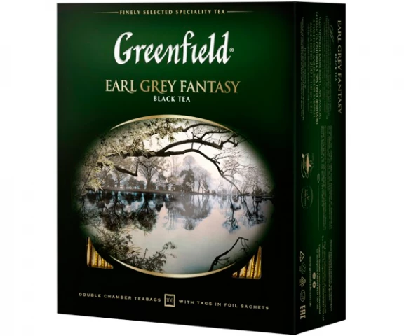 Фото Черный чай Greenfield Earl Grey Fantasy - Эрл Грей в пакетиках 100 шт