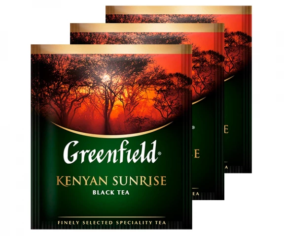 Фото Черный чай Greenfield Kenyan Sunrise - Кения в пакетиках 100 шт