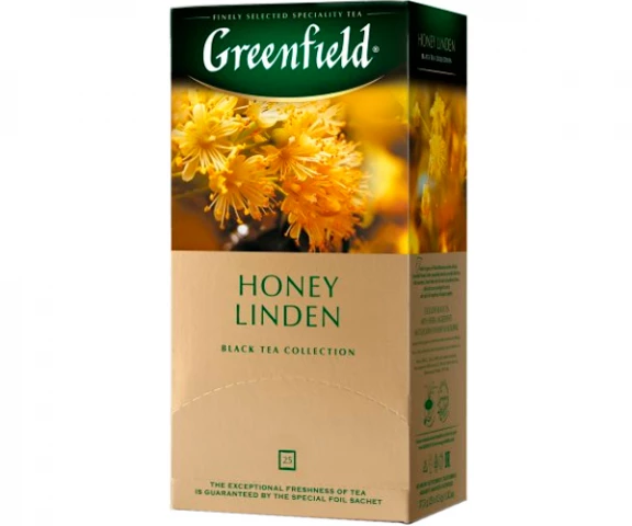 Фото Черный чай Greenfield Honey Linden - Мед и Липа в пакетиках 25 шт