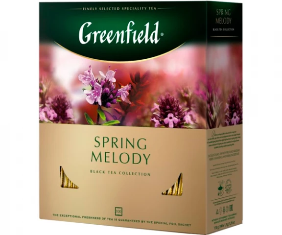 Фото Черный чай Greenfield Spring Melody - Чабрец в пакетиках 100 шт