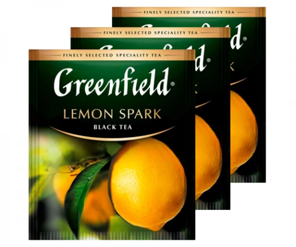 Фото Черный чай Greenfield Lemon Spark - Лимон в пакетиках 100 шт